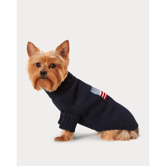 Ralph Lauren Pet Flag Wool-Blend Dog Sweater - Picture 6 of 12